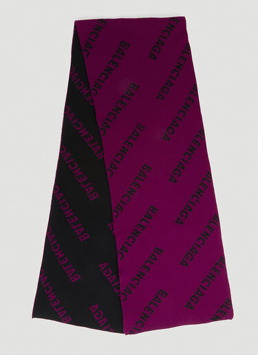 Balenciaga Logo Print Scarf Purple bal0247004