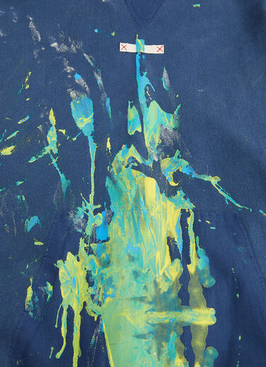 Maison Margiela x William Cobbing Paint Splatter Hooded Sweatshirt Blue mla0146082