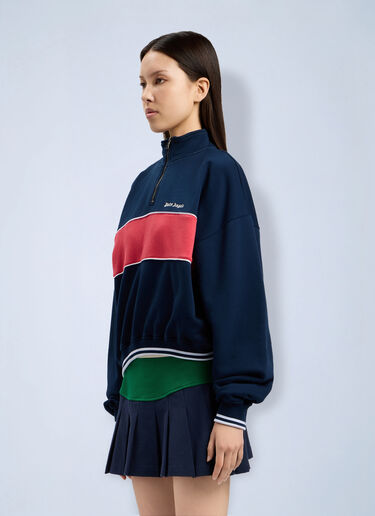 Palm Angels Classic Logo Half-Zip Sweatshirt Blue pma0264243