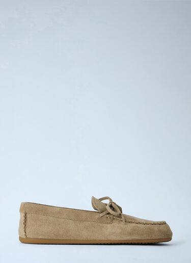 Suede Mesh Loafers Miu Miu Suede Mesh Loafers Beige miu0264214
