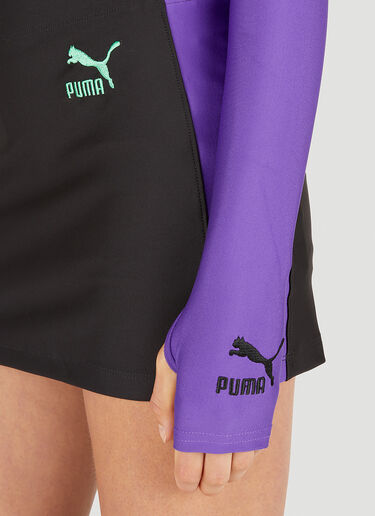 Puma x Dua Lipa Colour Block Long Sleeve Top Purple pdl0250013