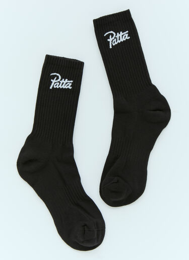 Patta Logo Jacquard Socks Black pat0154016