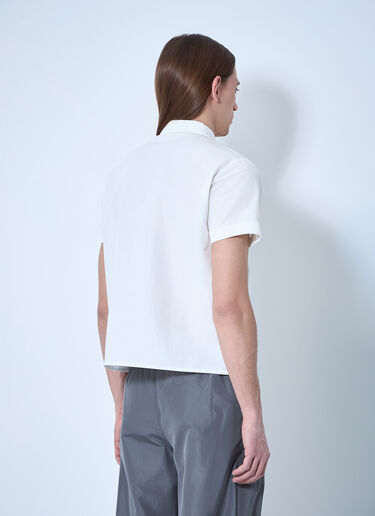 Miu Miu Logo Patch Short Sleeve Shirt White miu0160005