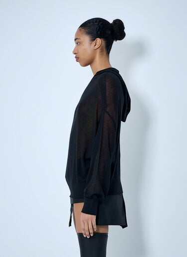 Rick Owens Mesh Knit Hooded Sweater Black ric0264005