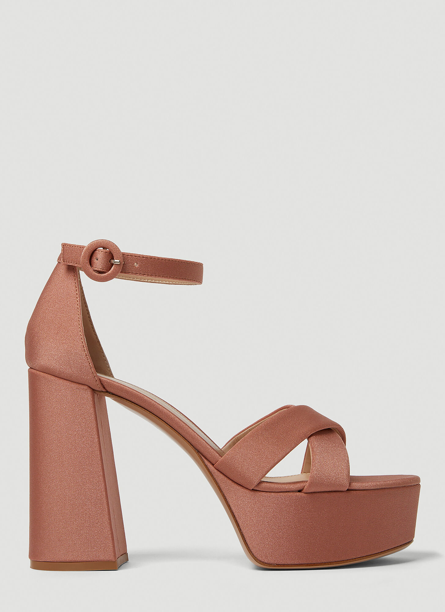 Gianvito Rossi Pink Sheridan 70 Satin Platform Sandals In Pink
