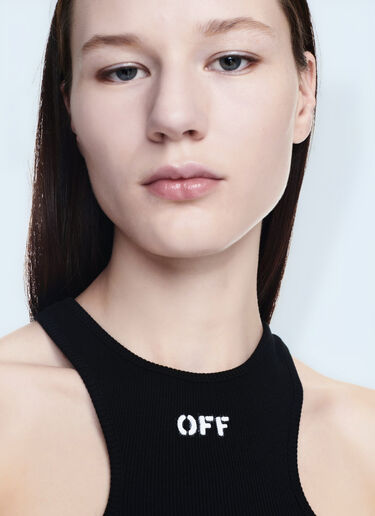 Off-White Off Stamp Ribbed Top Black ofw0260005
