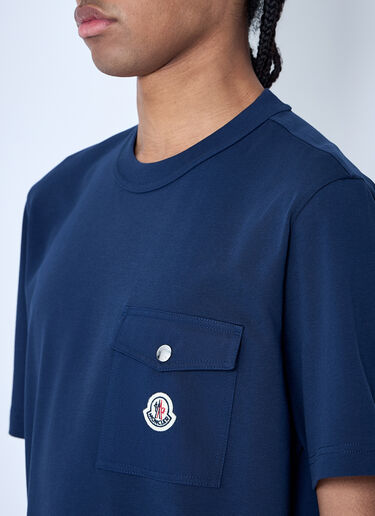 Moncler Logo Motif T-Shirt Blue mon0160020