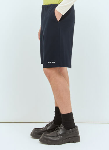 Miu Miu Cotton Piquet Shorts Navy miu0159004