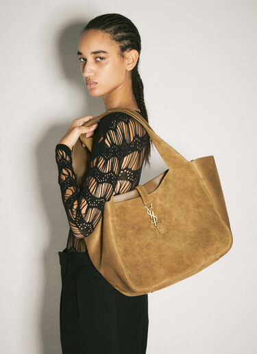 Saint Laurent Le 5 à 7 Bea Suede Shoulder Bag Brown sla0258029