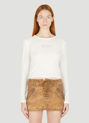 Gucci Logo Long Sleeve T-Shirt White guc0257007