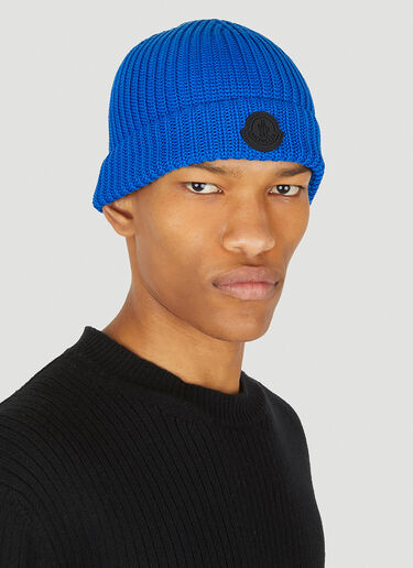 Moncler 徽标贴饰无檐便帽 蓝色 mon0148017
