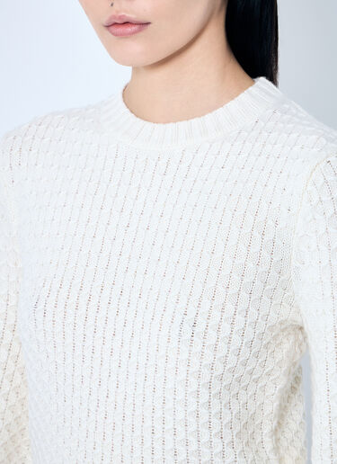 울과 캐시미어 장식 스티치 스웨터 Max Mara 울과 캐시미어 장식 스티치 스웨터 화이트 max0259031