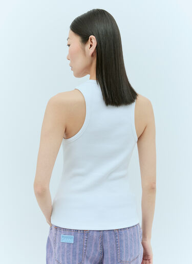 GANNI Graphic Rib Heart Tank Top White gan0255038