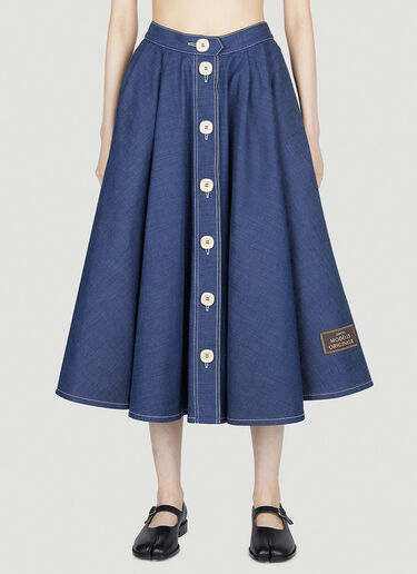 Gucci Button Down Denim Skirt Blue guc0251212