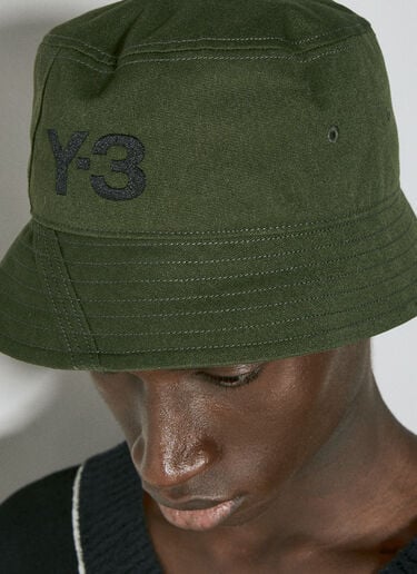 Y-3 Logo Embroidery Bucket Hat Green yyy0354021