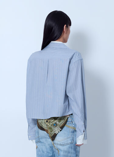 LN-CC® - Acne Studios: Striped Cropped Shirt - Blue Acne Studios Striped Cropped Shirt Blue acn0265068