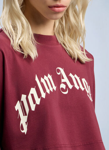 Curved Logo Crop Top Palm Angels Curved Logo Crop Top Bordeaux pma0262083