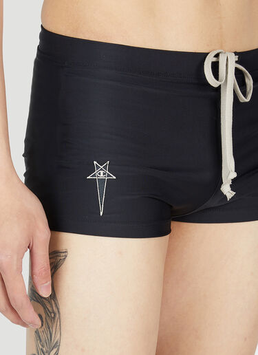 Rick Owens x Champion Logo Embroidery Swim Briefs Black roc0353001