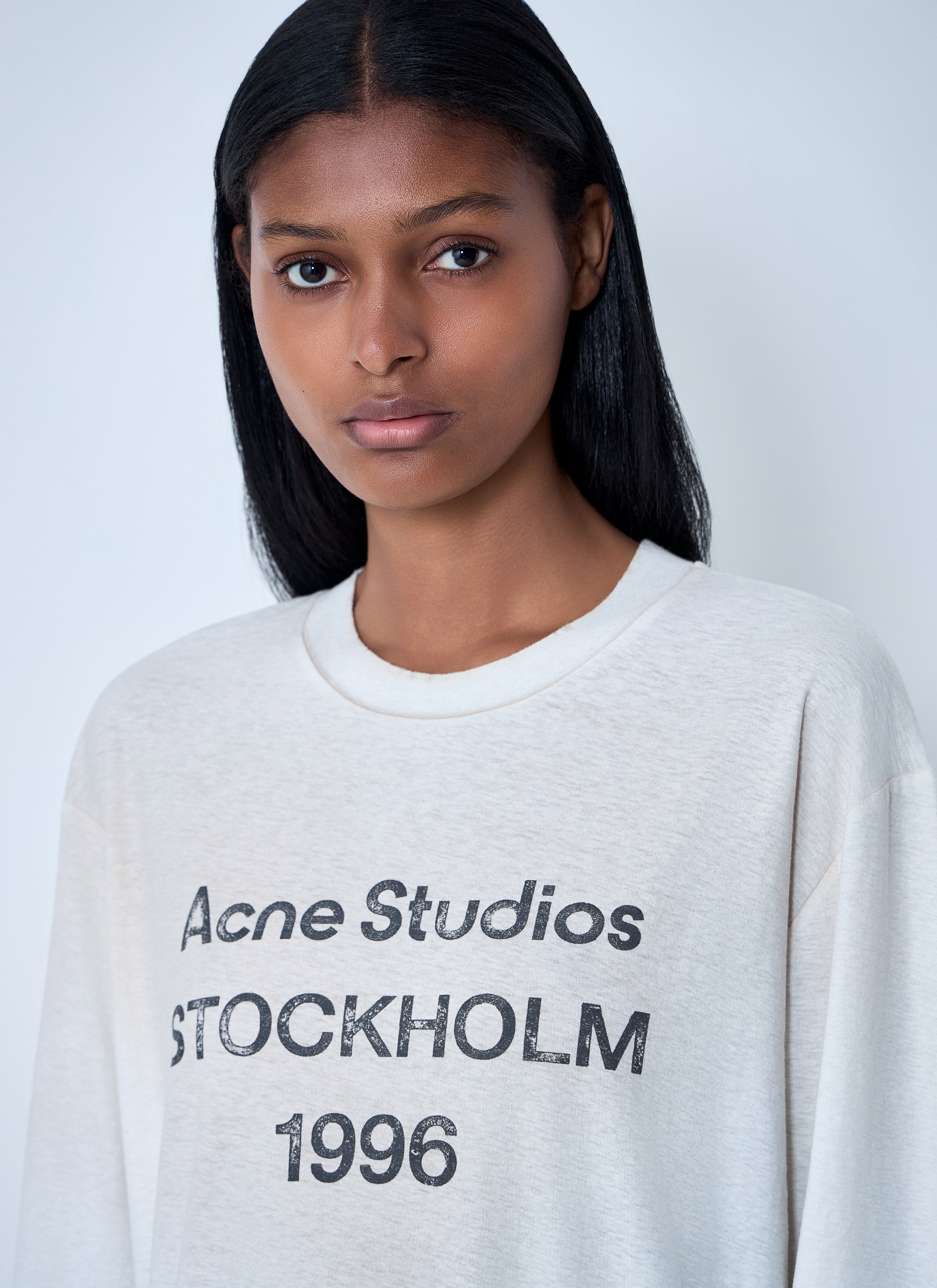 Acne Studios Women's' Logo Motif T-Shirt in White | LN-CC®