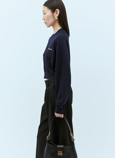 Miu Miu Wool Crewneck Sweater Navy miu0254080