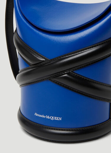 Alexander McQueen Curve Small Shoulder Bag Blue amq0249083