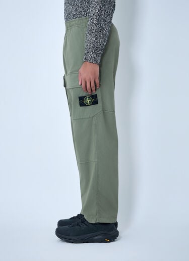 Stone Island Logo Patch Pants Green sto0164056