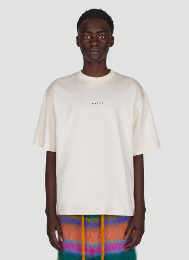 Marni Logo Embroidery T-Shirt White mni0149012