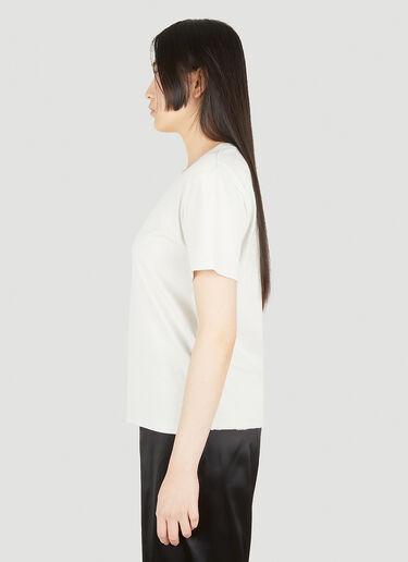 Saint Laurent x © Bruno V. Roels Logo Print T-Shirt White sla0247032