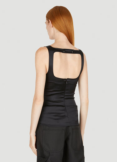 Courrèges Square 缎面上衣 黑色 cou0249012