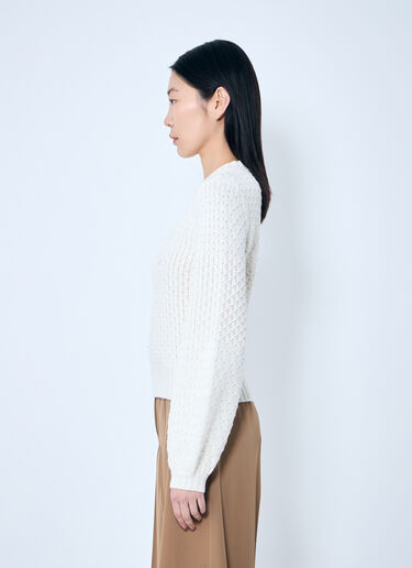 울과 캐시미어 장식 스티치 스웨터 Max Mara 울과 캐시미어 장식 스티치 스웨터 화이트 max0259031