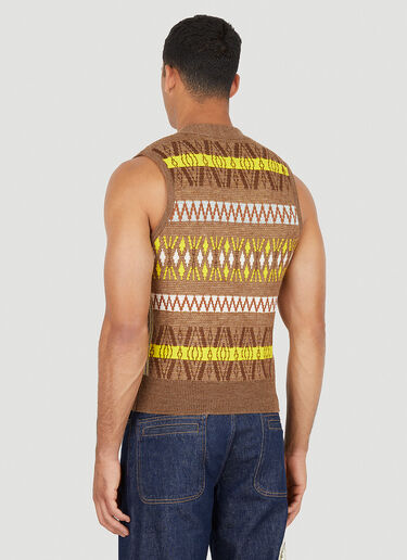 Wales Bonner Freedom Knitted Tank Brown wbn0150011