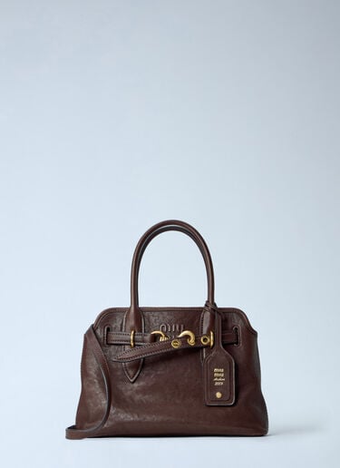 Miu Miu Adventure Nappa Leather Bag Brown miu0266003
