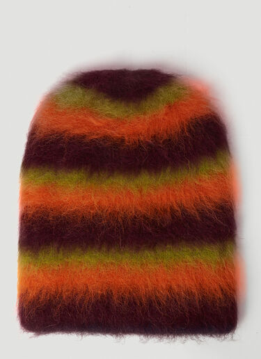 Brain Dead Fuzzy Knit Beanie Hat Orange bra0353003