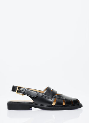 Thom Browne Cut-Out Slingback Loafer Sandals Navy thb0156001