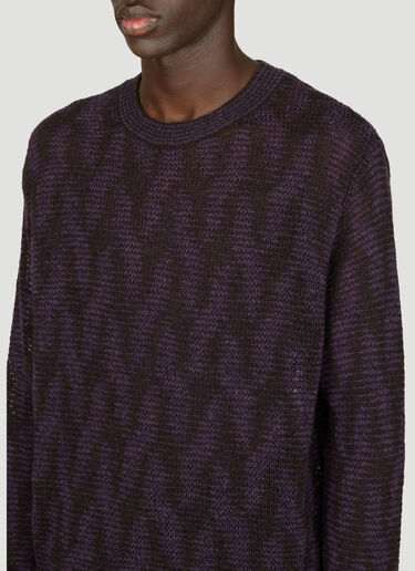 Dries Van Noten Jacquard Knit Sweater Purple dvn0156028