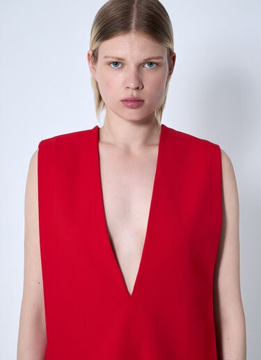Sportmax Plunge Mini Dress With Belt Red spx0260010
