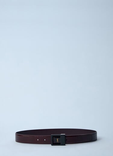 Logo Motif Leather Belt Saint Laurent Logo Motif Leather Belt Black sla0260018