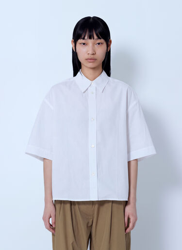 LN-CC® - Studio Nicholson: Tocoa Short Sleeve Square Cut Shirt - White Studio Nicholson Tocoa Short Sleeve Square Cut Shirt White stn0265008