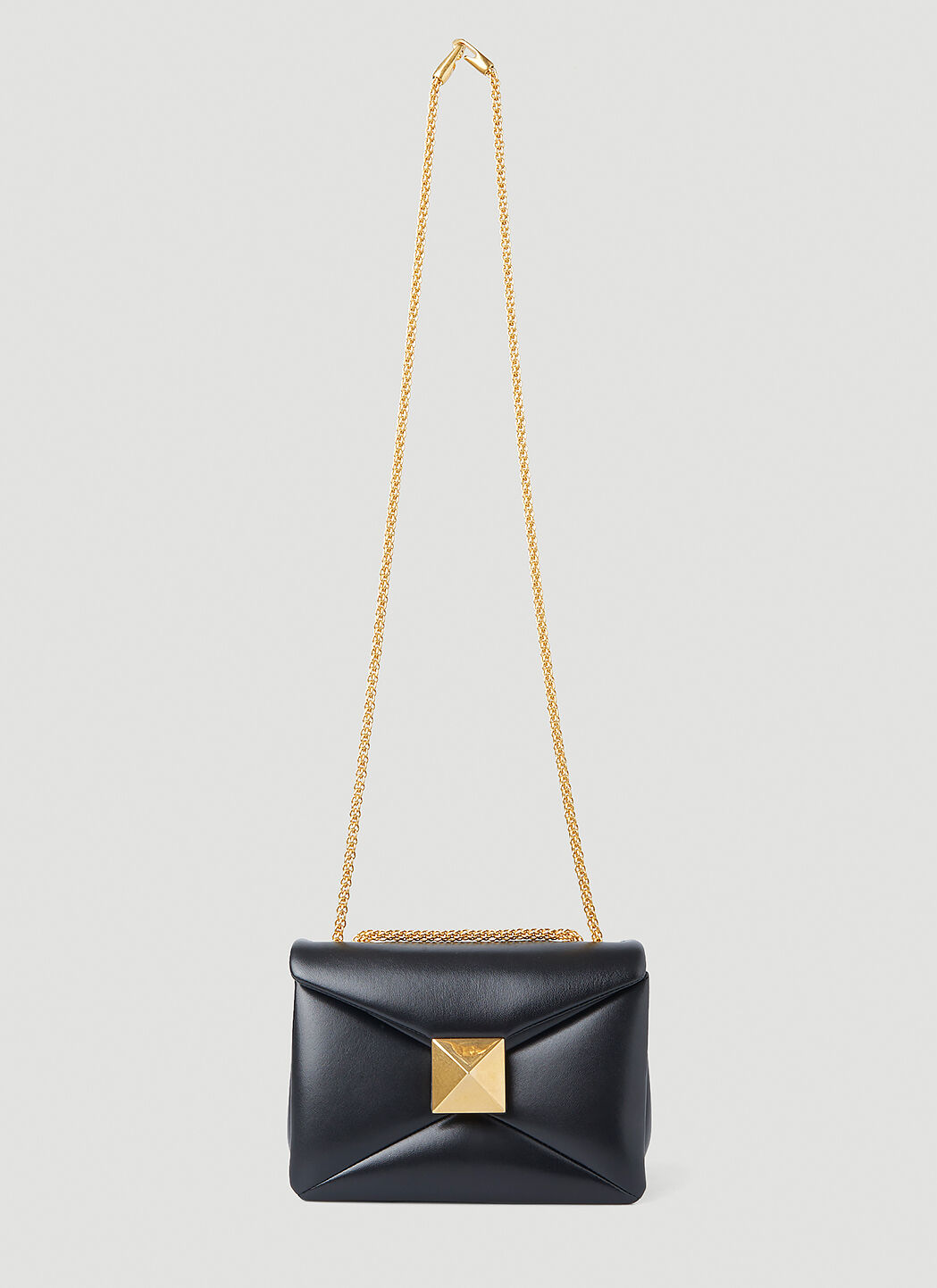 Valentino Roman Stud Medium Shoulder Bag in Black LN CC
