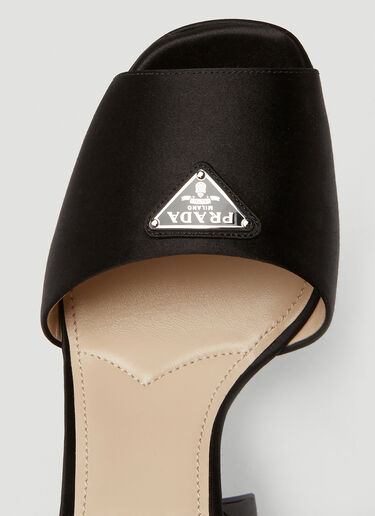 Prada Logo Plaque Heel Sandals Black pra0250005