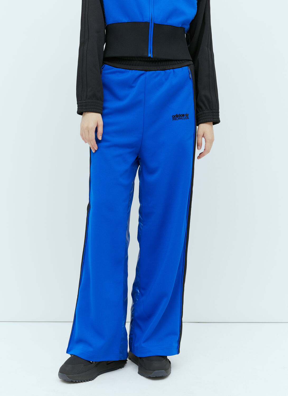 Shop Moncler X Adidas Originals Panel Construction Track Pants In Blue