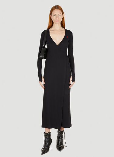 Marine Serre Cache-Coeur Hooded Dress Black mrs0250003