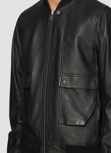 Rick Owens Leather Bomber Jacket Black ric0135004