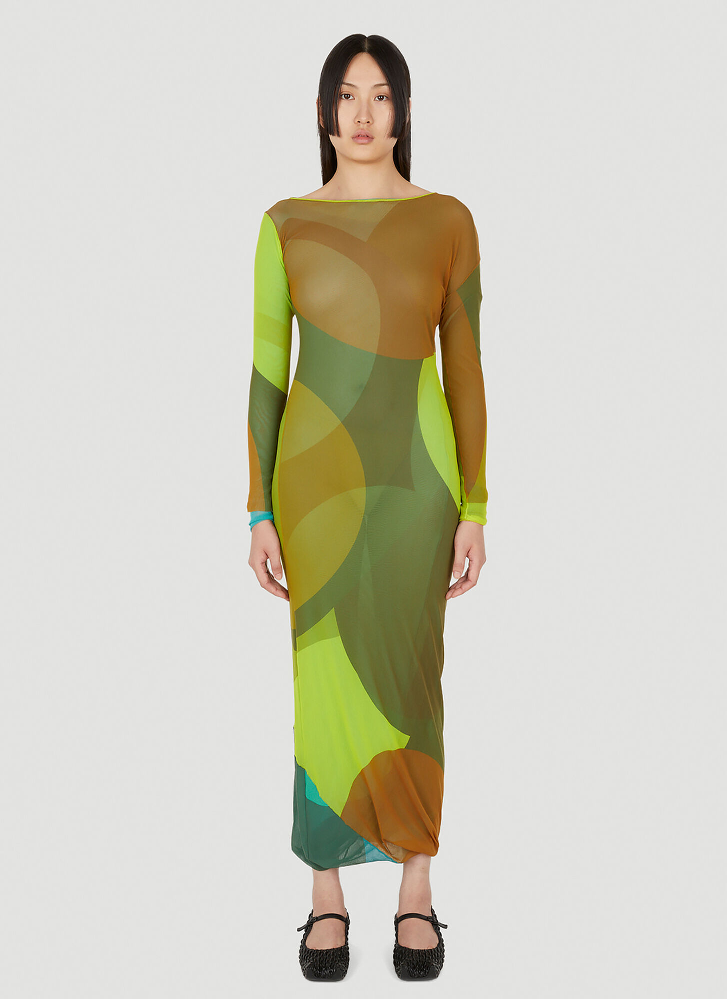 Paula Canovas Del Vas Reversible Mesh Dress Female Green