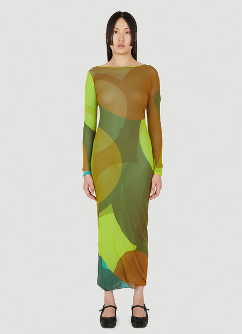 Paula Canovas del Vas Reversible Mesh Dress Green pcd0254002