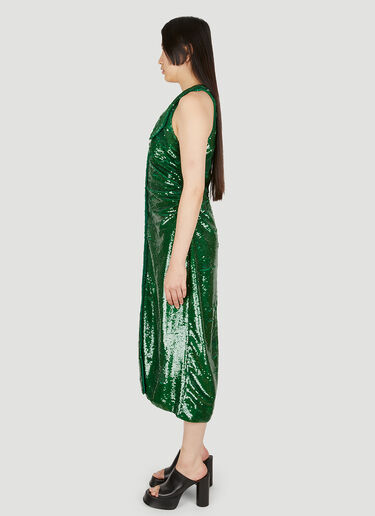 GANNI Sequin Mid Length Dress Green gan0249010