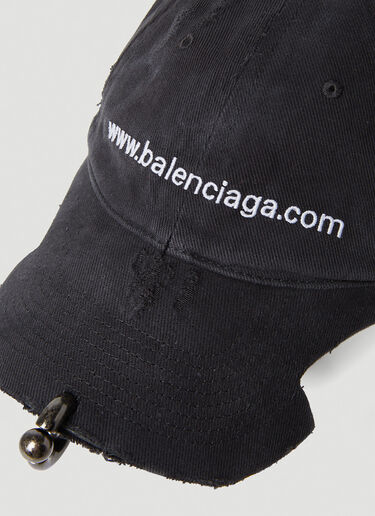 Balenciaga Website 穿孔棒球帽 黑色 bal0353005