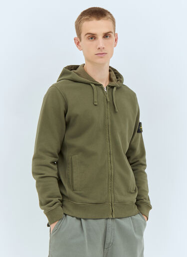 Stone Island Zip-Up Sweatshirt Green sto0158050