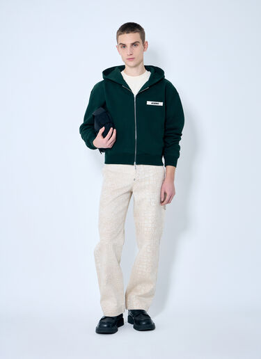 Jacquemus Le Hoodie Zip Up Dark Green jac0160015
