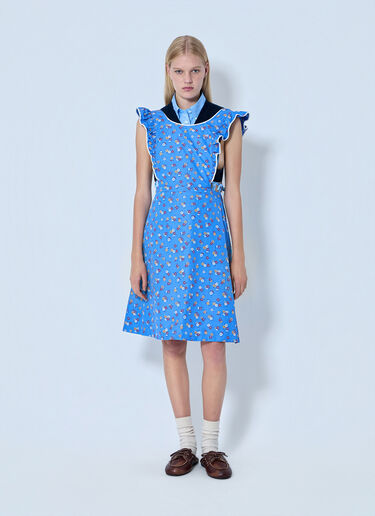 LN-CC® - Miu Miu: Poplin Pinafore Midi Dress - Blue Miu Miu Poplin Pinafore Midi Dress Blue miu0264100
